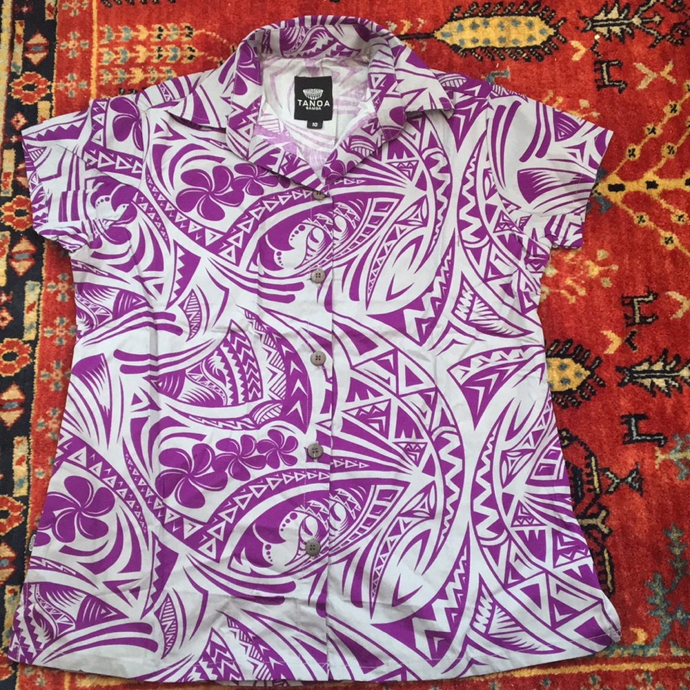 Samoan Collared Button Up. Made in Figi